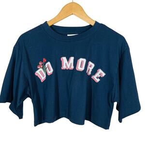 NEW! Abound x Nordstrom Do More Crop Tee Graphic Casual Navy Pink - M